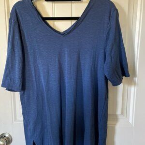 J. Jill Blue Double V Tunic Pima Cotton size Large